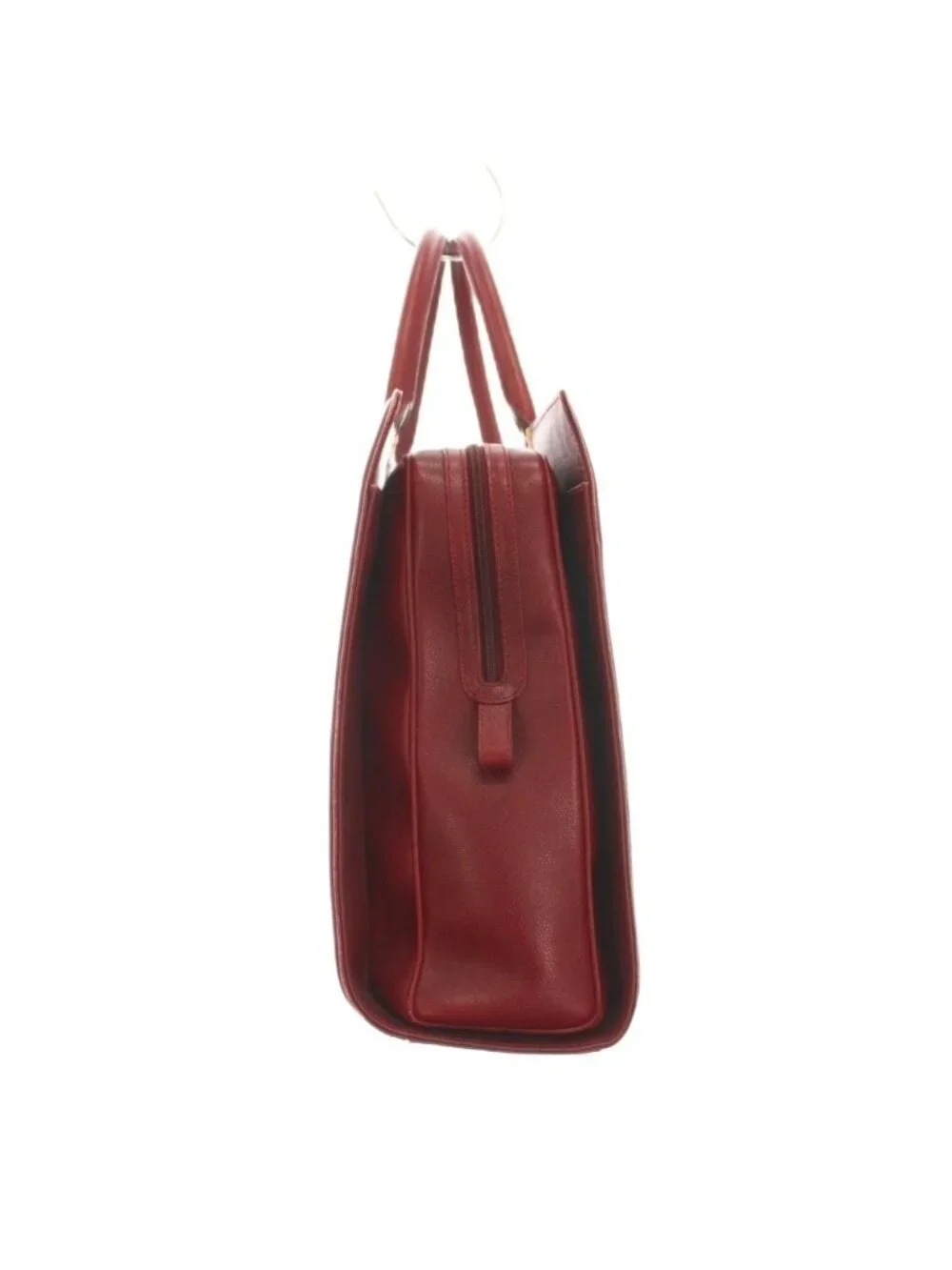 Gucci Tote Bag Business Briefcase Leather Red Embossed Logo YM